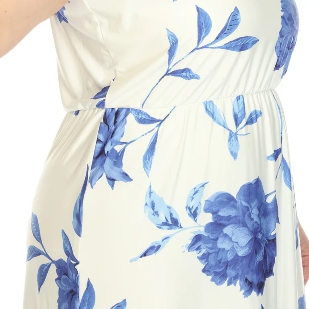 Mark Women's White and Blue Floral Maxi Dress - Picture 4 of 5